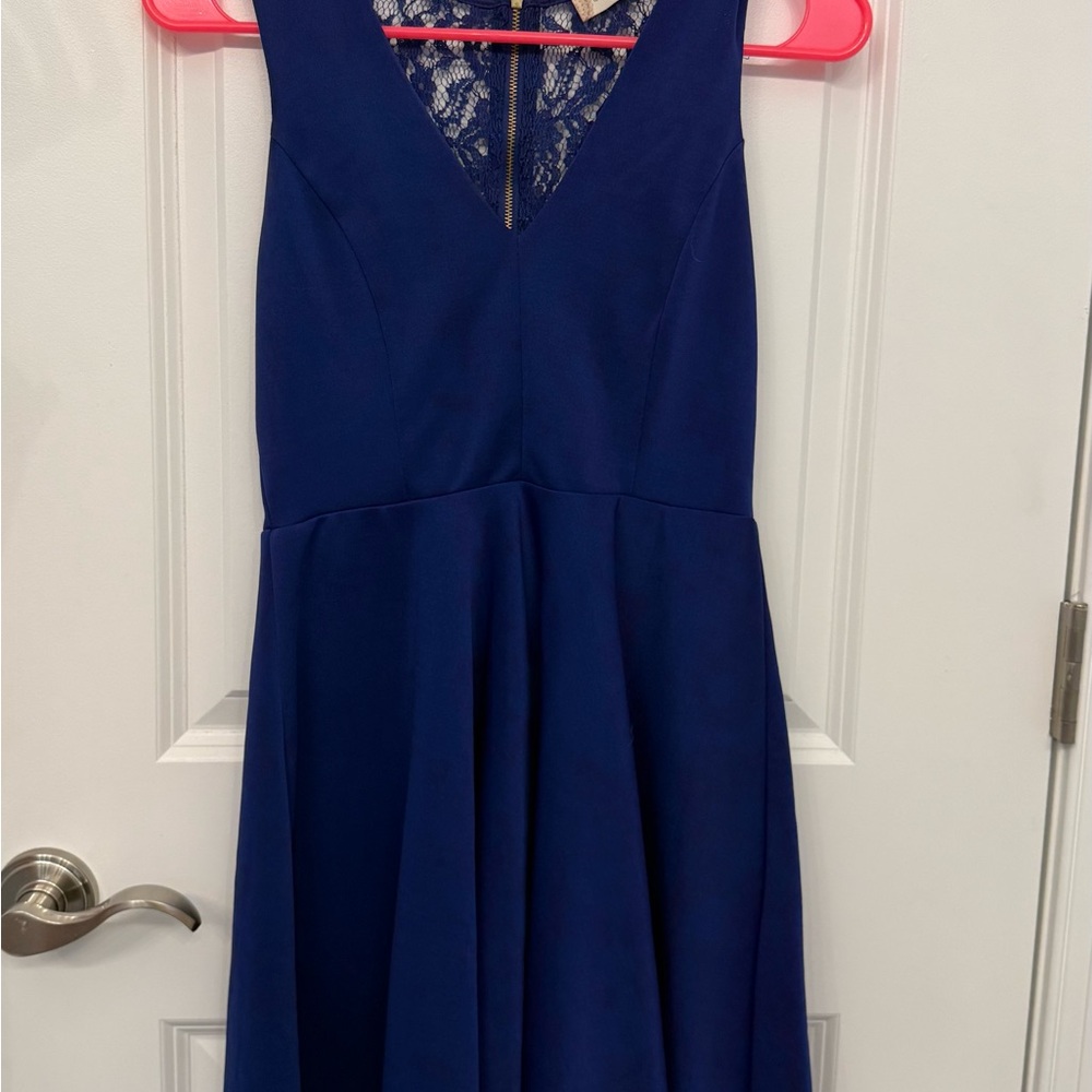 Altar'd State Royal Blue Juniors Dress with Lace